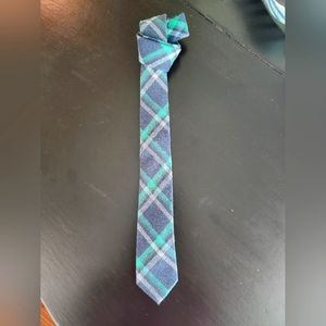 Blue, Green and White Flannel Neck Tie